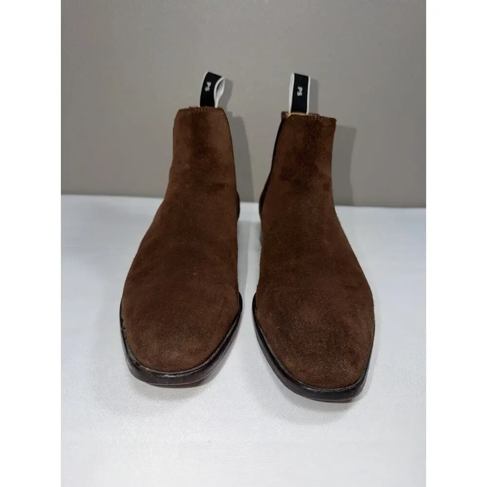 Paul Smith Gerald Size 42 US 9 Brown Suede Chelsea Boots Ankle Pull Tab